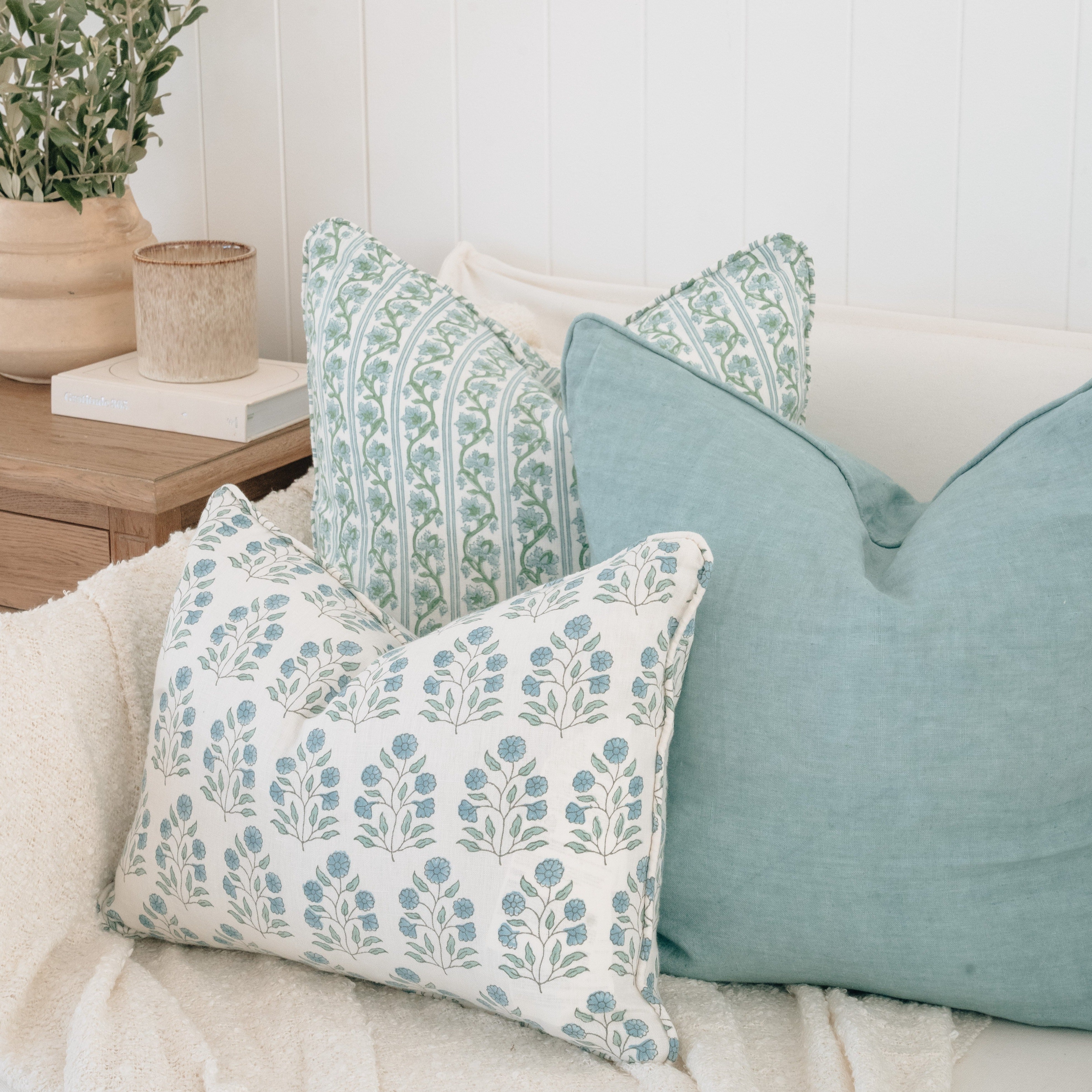 Vine Print Cushion Bundle | Set of 3 Coordinated Pillow Covers
