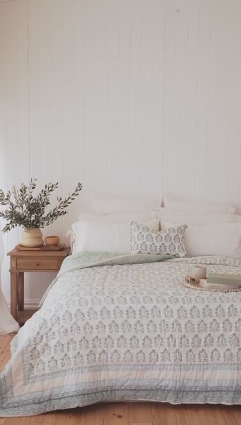 Samode Print Linen Cushion 20x20